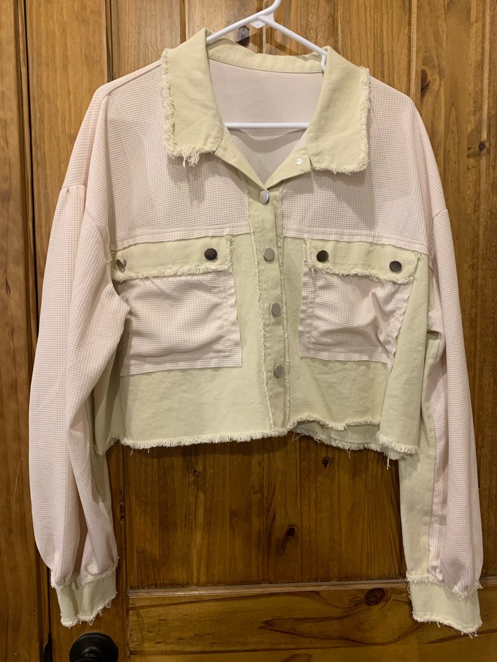 Cropped Two-Tone  Jacket